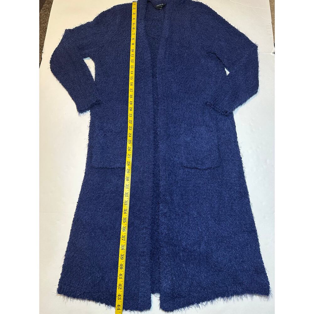 Torrid Women's Popcorn Duster Open Front Cardigan Sweater Sz 0 US 12 Blue Fuzzy - Picture 5 of 8